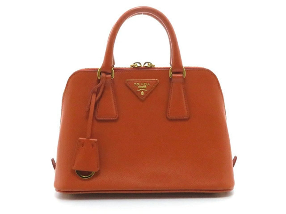 Prada Shoulder Bag Saffiano Leather Orange